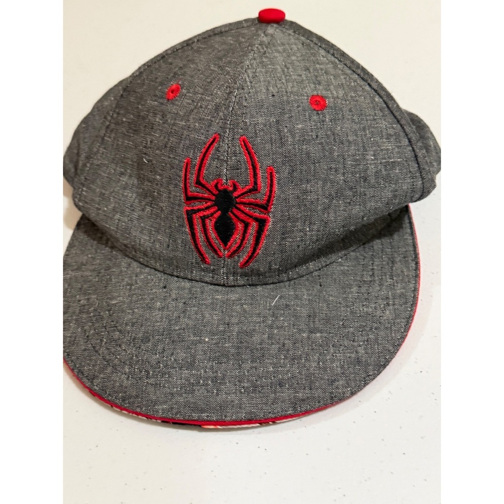 Marvel Spiderman Miles Morales Snapback Hat Gray Red Spider Logo OSFM